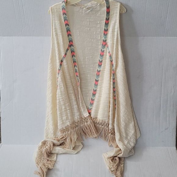Love Culture Knit Boho Vest- Cream - Picture 1 of 8
